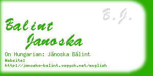 balint janoska business card
